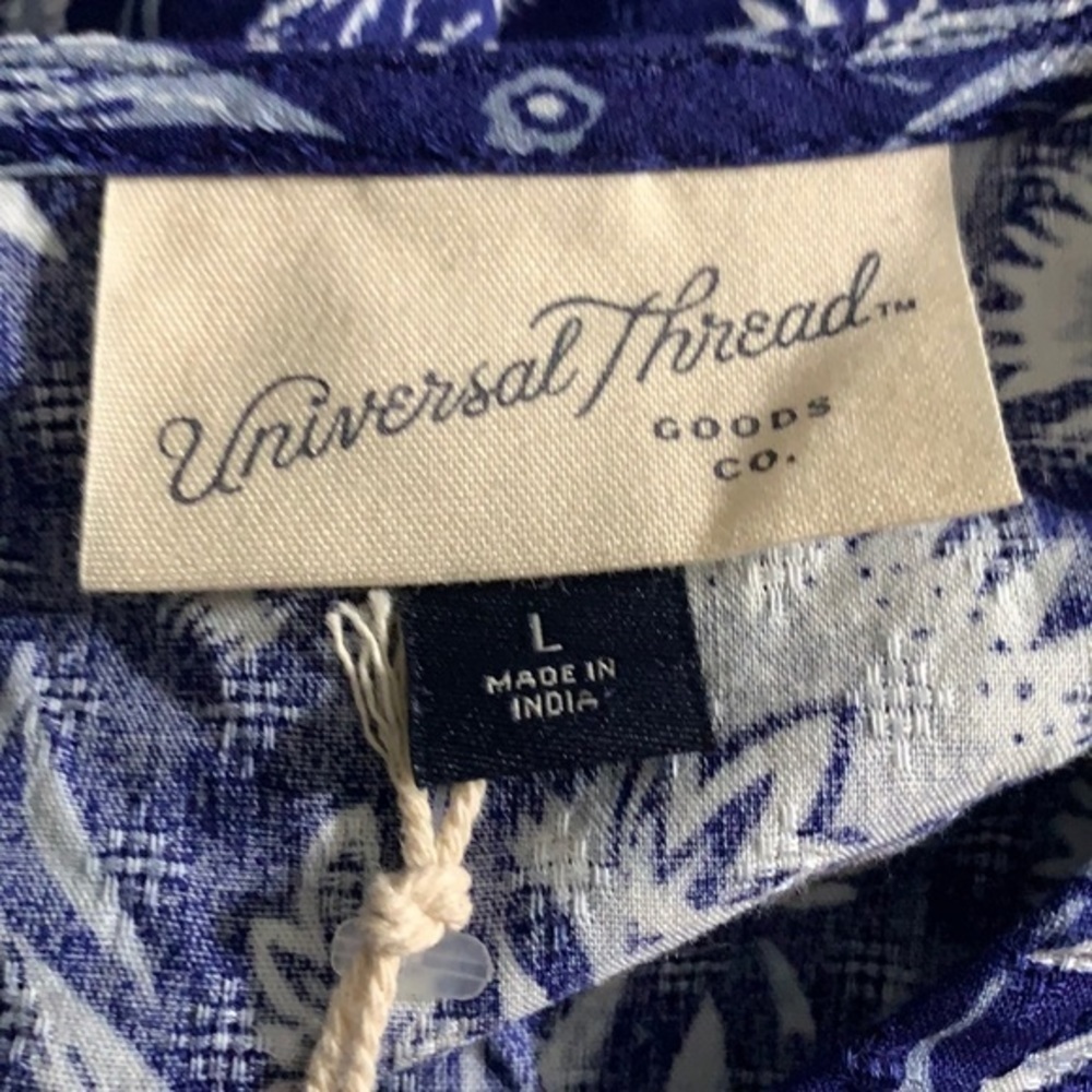 Universal Thread Blue Floral Ruffle Cotton Top‎ - Picture 11 of 13